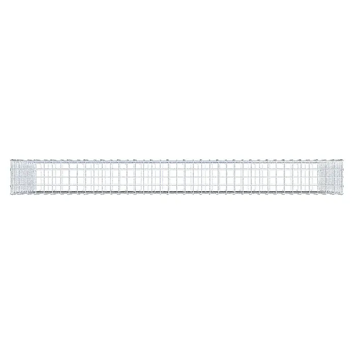 Gabiona Gabione - 200 x 20 x 100 cm, Maschenbreite: 5 cm, Maschenhöhe: 5 cm - Draufsicht eines detaillierten Bauplans mit zahlreichen Linien und Kästchen, der technische Präzision und Planung widerspiegelt.