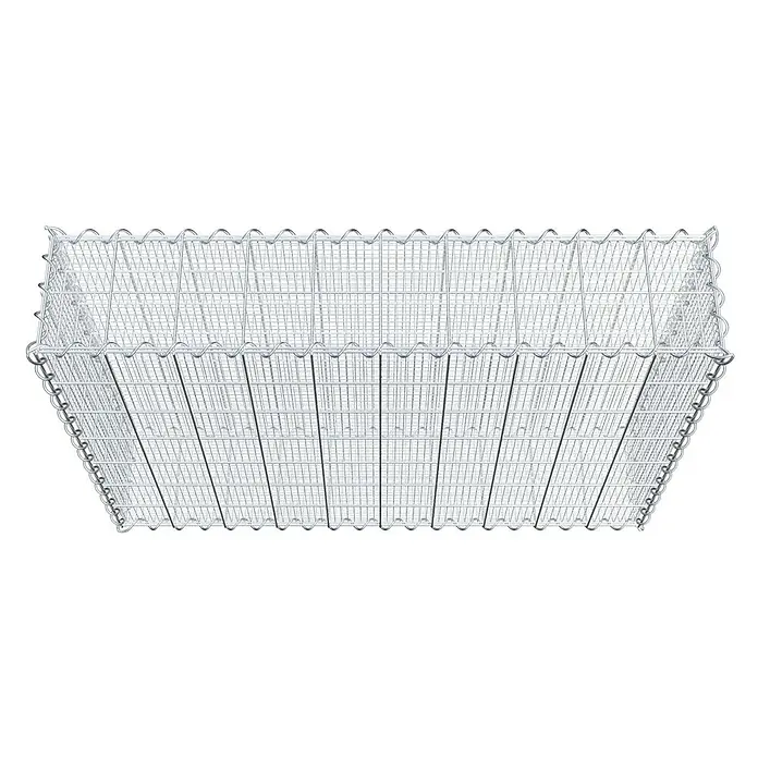 Gabiona Gabione - 100 x 20 x 70 cm, Maschenbreite: 10 cm, Maschenhöhe: 10 cm, Splittgabione - Ansicht von einem Gabionenkorb, der aus verzinktem Draht hergestellt ist, zur dekorativen Gartengestaltung oder als Stützmauer.