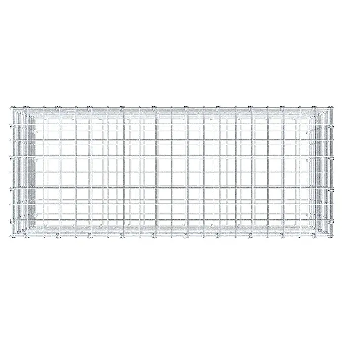 Gabiona Gabione - 100 x 40 x 50 cm, Maschenbreite: 5 cm, Maschenhöhe: 5 cm - Abbildung eines stabilen Drahtgitterkorbs, ideal für Lagerung und Organisation. Die robuste Konstruktion bietet zuverlässigen Halt und vielseitige Einsatzmöglichkeiten.
