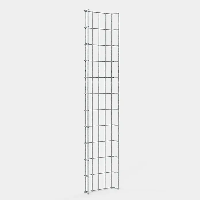 Gabiona Rankgitter - L x B x H: 23 x 5 x 110 cm, Silber, Stahl, Maschenbreite: 5 cm, Maschenhöhe: 10 cm - Ein modulares, graues Metallgitter zur individuellen Gestaltung von Aufbewahrungslösungen. Vielseitig und stabil für diverse Anwendungen.