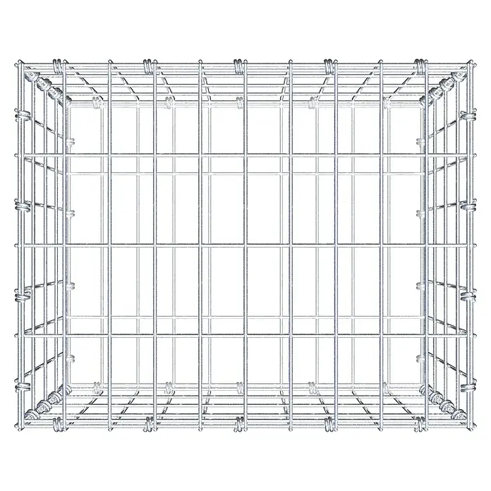 Gabiona Gabione - 50 x 40 x 40 cm, Maschenbreite: 5 cm, Maschenhöhe: 10 cm - Gitterbox aus Metall, ideal für Lagerung. Robuste Konstruktion sorgt für sicheren Halt.