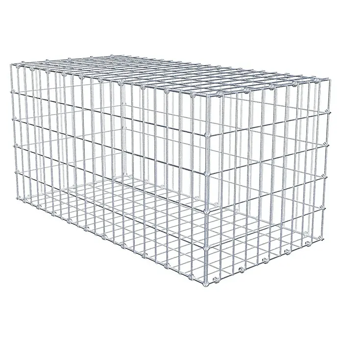 Gabiona Gabione - 100 x 50 x 50 cm, Maschenbreite: 5 cm, Maschenhöhe: 10 cm - Ein rechteckiger Gabionenkorb aus Drahtgitter, ideal zur Befüllung mit Steinen für den Garten- und Landschaftsbau.