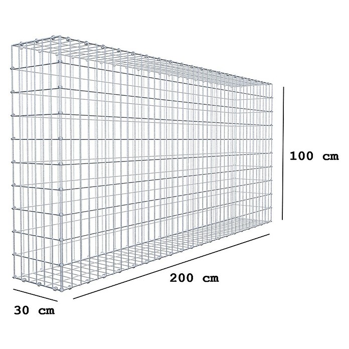 Gabiona Gabione (200 x 30 x 100 cm, Maschenbreite: 5 cm, Maschenhöhe: 10 cm) | BAUHAUS