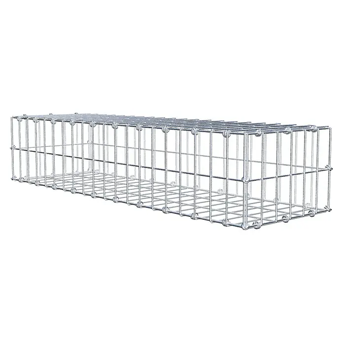 Gabiona Gabione - 100 x 30 x 20 cm, Maschenbreite: 5 cm, Maschenhöhe: 10 cm - Draufsicht eines Gabionenkorbs aus verzinktem Drahtgeflecht, ideal für Gartenbau und Landschaftsgestaltung, bietet Stabilität und Flexibilität.