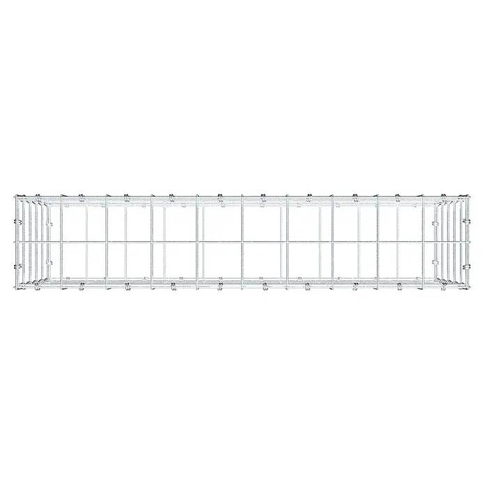 Gabiona Gabione - 100 x 20 x 50 cm, Maschenbreite: 10 cm, Maschenhöhe: 10 cm - Ein länglicher, rechteckiger Drahtkäfig, ideal für Lagerung und Organisation. Die robuste Konstruktion bietet Stabilität und Haltbarkeit für diverse Anwendungen.