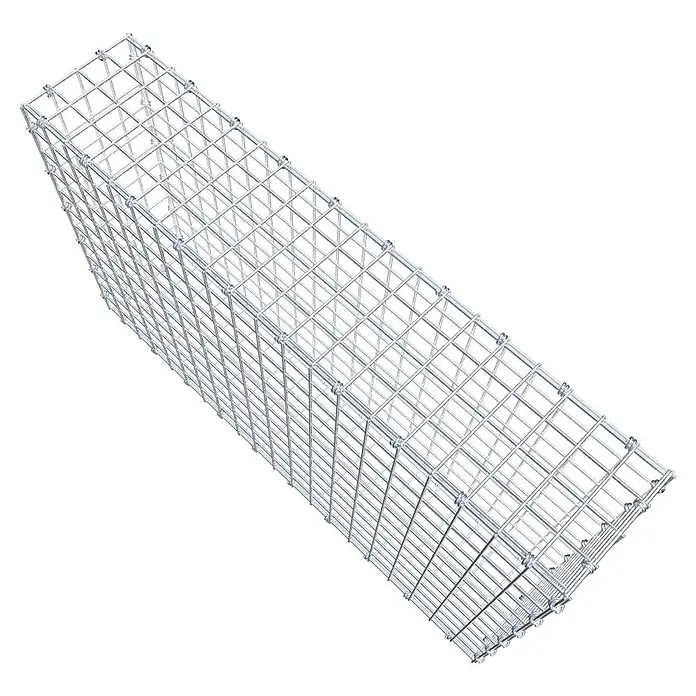 Gabiona Gabione - 100 x 20 x 60 cm, Maschenbreite: 5 cm, Maschenhöhe: 5 cm - Abbildung eines Gabionenkorbs, einer Drahtstruktur zur Befüllung mit Steinen für den Einsatz im Garten- und Landschaftsbau als Stützmauer oder Dekoration.