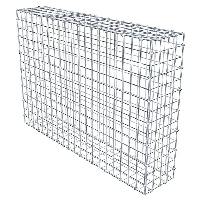 Gabiona Gabione - 100 x 20 x 70 cm, Maschenbreite: 5 cm, Maschenhöhe: 5 cm - Darstellung eines Gabionenkorbs, ein Drahtkäfig zur Befüllung mit Steinen für den Garten- und Landschaftsbau, ideal für Stützmauern.