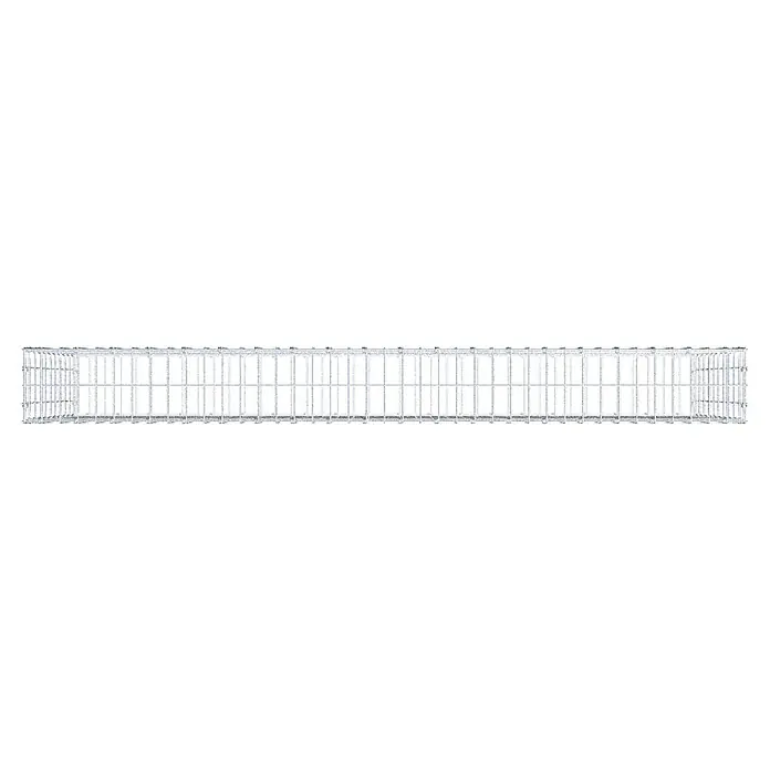 Gabiona Gabione - 200 x 20 x 100 cm, Maschenbreite: 5 cm, Maschenhöhe: 10 cm - Luftaufnahme einer grossen Käfigstruktur mit vielen Abschnitten, ideal für eine Massentierhaltung oder ähnliche Zwecke.