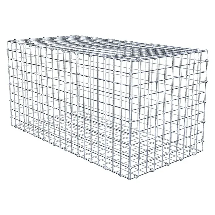 Gabiona Gabione - 100 x 50 x 50 cm, Maschenbreite: 5 cm, Maschenhöhe: 5 cm - Drahtgitterbox für Steine oder andere Materialien. Eine stabile und langlebige Lösung für den Garten- und Landschaftsbau.