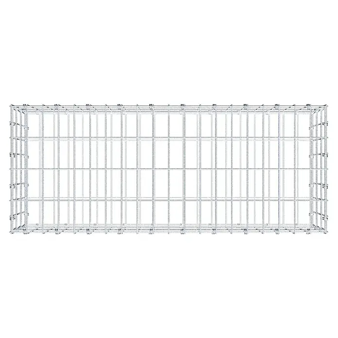 Gabiona Gabione - 100 x 40 x 30 cm, Maschenbreite: 5 cm, Maschenhöhe: 10 cm - Ein geräumiger, rechteckiger Drahtkäfig, ideal für Haustiere oder Lagerung, mit robusten Gitterwänden und sicheren Befestigungen.