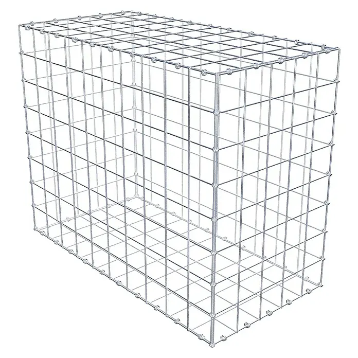 Gabiona Gabione - 100 x 50 x 80 cm, Maschenbreite: 10 cm, Maschenhöhe: 10 cm - Ein rechteckiger Gabionenkorb aus Drahtgeflecht. Ideal für den Garten- und Landschaftsbau, bietet er Stabilität und Gestaltungsmöglichkeiten.