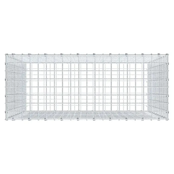 Gabiona Gabione - 100 x 40 x 100 cm, Maschenbreite: 5 cm, Maschenhöhe: 5 cm - Draufsicht auf einen Gabionenkorb aus Drahtgeflecht, ideal für Landschaftsbau und als Stützmauer. Robust und vielseitig einsetzbar.