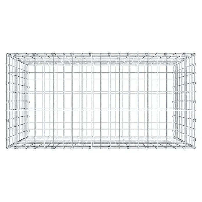 Gabiona Gabione - 100 x 50 x 90 cm, Maschenbreite: 5 cm, Maschenhöhe: 10 cm - Ansicht eines Drahtgitterkorbs mit quadratischen Öffnungen, ideal für Lagerung und Organisation, bietet Stabilität und Luftdurchlässigkeit.