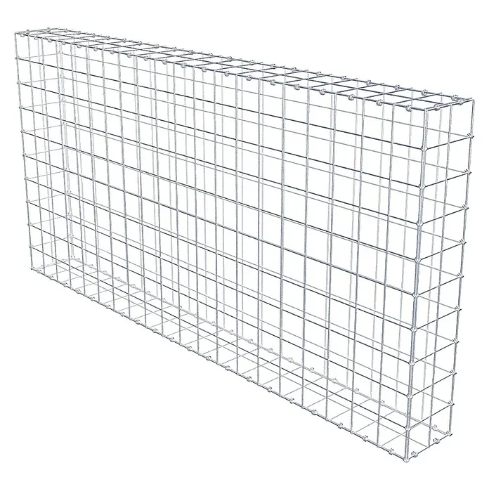 Gabiona Gabione - 200 x 20 x 100 cm, Maschenbreite: 10 cm, Maschenhöhe: 10 cm - Ein Gabionenkäfig aus Drahtgeflecht, ideal für dekorative und funktionale Anwendungen im Garten- und Landschaftsbau.