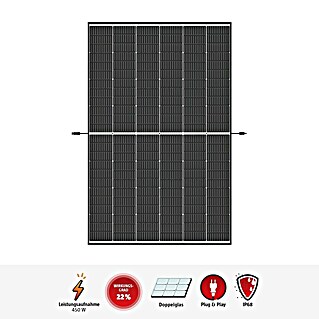 Trina Solarmodul TSM450NEG9R.28 - 0% MwSt. gem. § 12 Abs. 3 UStG (Nennleistung: 450 W, L x B x H: 176,2 x 113,4 x 3 cm)