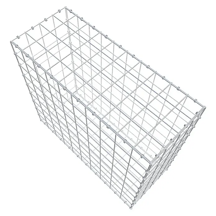Gabiona Gabione - 100 x 40 x 90 cm, Maschenbreite: 10 cm, Maschenhöhe: 10 cm - Ansicht eines Gabionenkorbs aus Drahtgeflecht, ideal für Gartenbau und Landschaftsgestaltung, robust und langlebig.