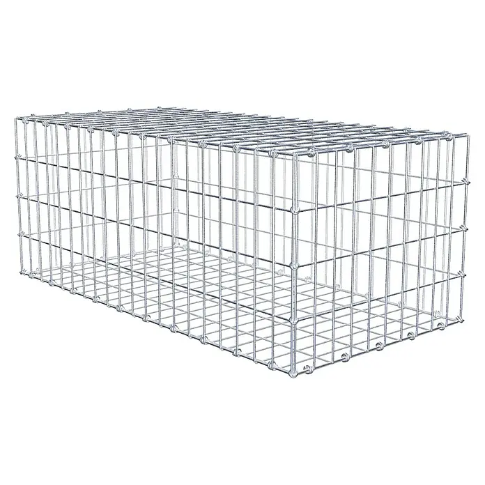 Gabiona Gabione - 100 x 50 x 40 cm, Maschenbreite: 5 cm, Maschenhöhe: 10 cm - Ein rechteckiger Gabionenkorb aus verzinktem Drahtgitter, ideal für Garten- und Landschaftsbau, bietet Stabilität und Vielseitigkeit.