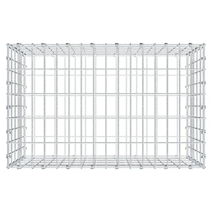 Gabiona Gabione - 80 x 50 x 50 cm, Maschenbreite: 5 cm, Maschenhöhe: 10 cm - Draufsicht auf einen leeren Gabionenkorb aus Drahtgeflecht. Ideal zur Gestaltung von Außenbereichen.