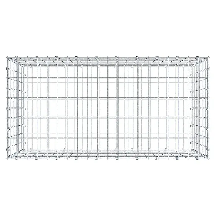 Gabiona Gabione - 100 x 50 x 60 cm, Maschenbreite: 5 cm, Maschenhöhe: 10 cm - Ansicht eines Gabionenkäfigs, der mit Steinen oder anderen Materialien gefüllt werden kann, um Stützmauern oder dekorative Elemente zu schaffen.