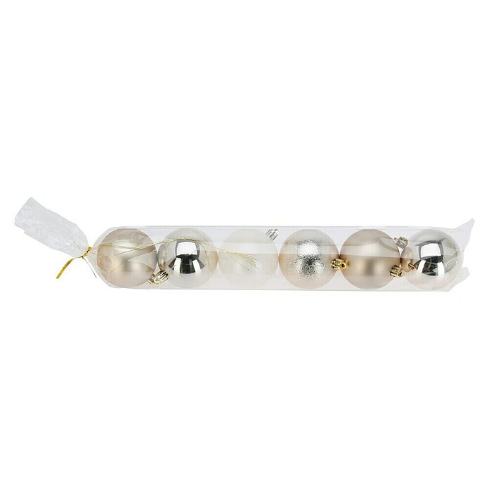Set kerstballen (Zilver, Lichtgoud, Kunststof, 6 st.) | BAUHAUS