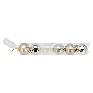 Set kerstballen (Zilver, Lichtgoud, Kunststof, 6 st.)