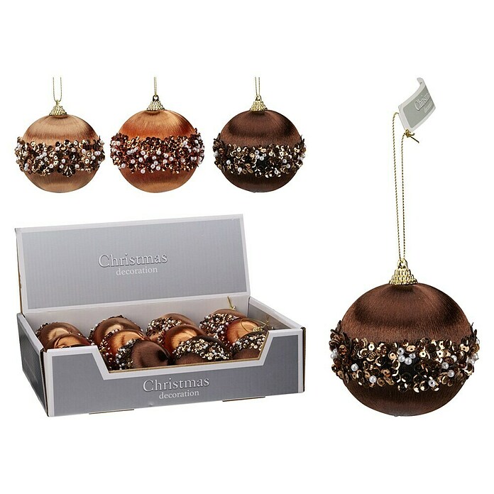 Kerstbal met Kralen (Bruin, Kunststof, Rond) | BAUHAUS
