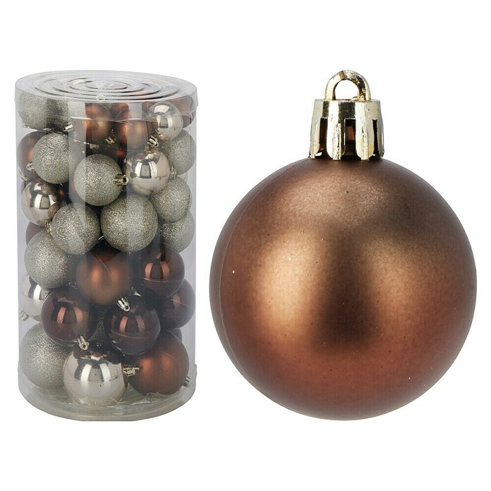 Set kerstballen (Amber, Zilver, Kunststof, 60 st.) | BAUHAUS