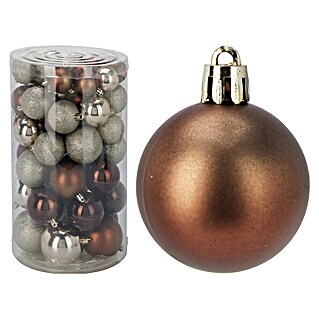 Set kerstballen (Amber, Zilver, Kunststof, 60 st.)