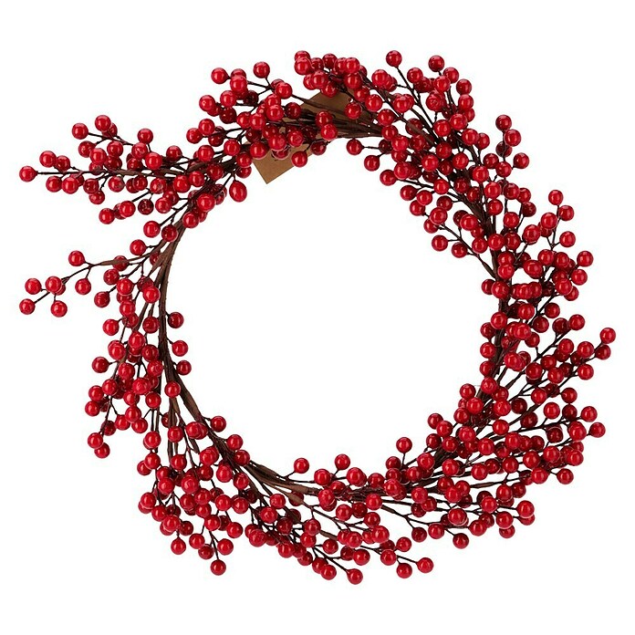 Kerstkrans met bessen (Diameter: 50 cm, Rood) | BAUHAUS