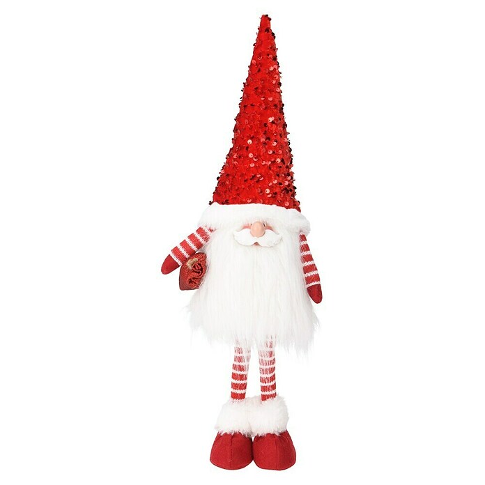 Kerstman met pailetten-muts (Hoogte: 51 cm, Met muts en sjaal) | BAUHAUS