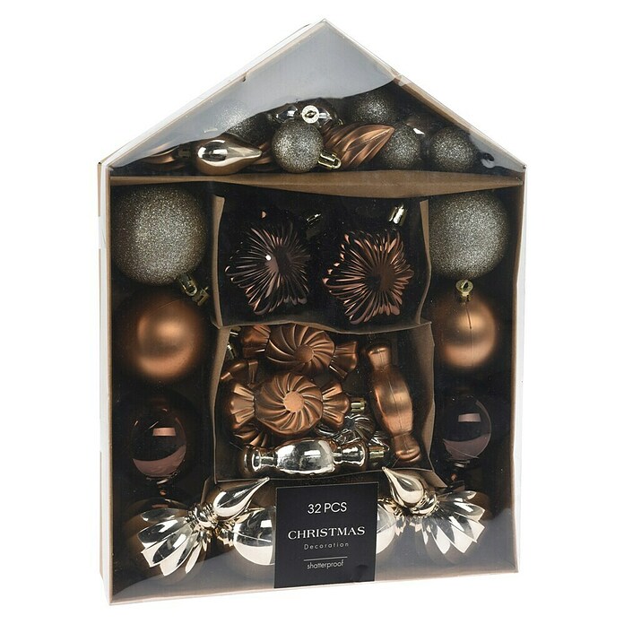 Set kerstballen (Amber, Kunststof, 32 st.) | BAUHAUS
