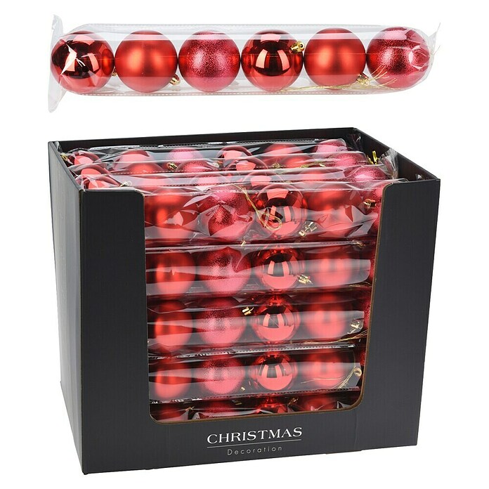 Set kerstballen (Rood, Kunststof, 6 st.) | BAUHAUS