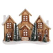 Led-kerstdorp (Bruin, 38 x 12 x 27 cm, Led, Werkt op batterijen) | BAUHAUS