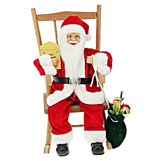 Kerstman met schommelstoel (Hoogte: 35 cm)