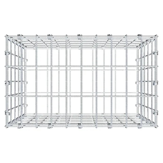 Gabiona Gabione - 50 x 30 x 50 cm, Maschenbreite: 5 cm, Maschenhöhe: 10 cm - Drahtgitterbox für den flexiblen Einsatz. Ideal für Lagerung & Transport. Robustes Metall sorgt für sicheren Halt.