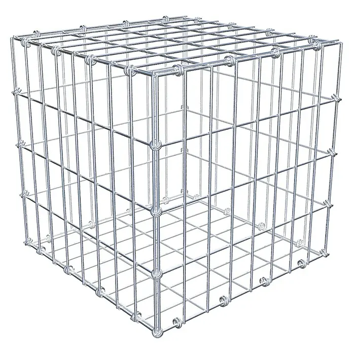 Gabiona Gabione - 40 x 40 x 40 cm, Maschenbreite: 5 cm, Maschenhöhe: 10 cm - Ein quadratischer Gabionen-Drahtkorb zur vielseitigen Gestaltung von Außenbereichen. Robust und langlebig für kreative Landschaftsgestaltung.