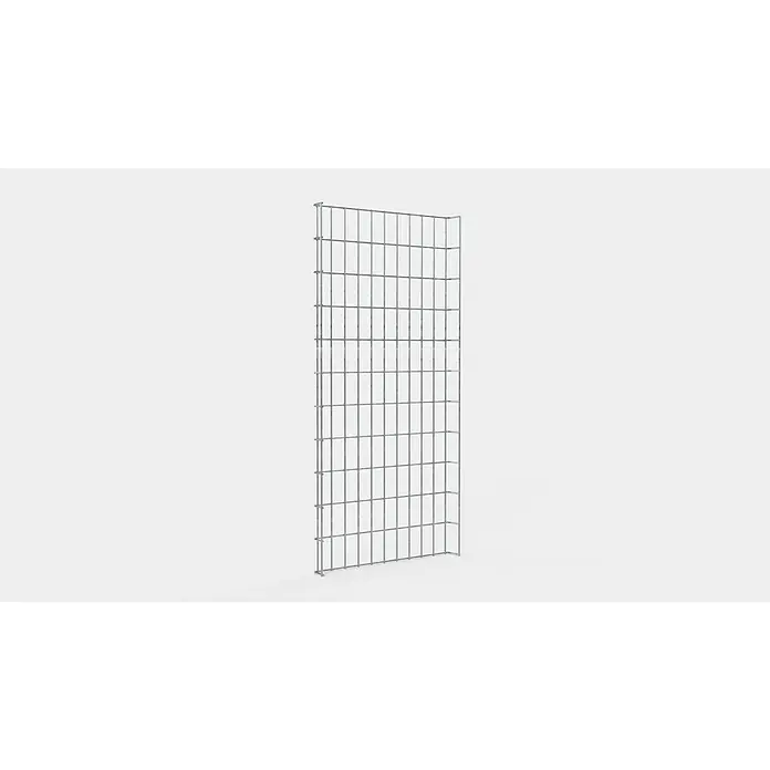 Gabiona Rankgitter - L x B x H: 53 x 5 x 110 cm, Silber, Stahl, Maschenbreite: 5 cm, Maschenhöhe: 10 cm - Graue Drahtgitterwand zur Warenpräsentation. Das Gitter bietet eine vielseitige Möglichkeit, Produkte ansprechend darzustellen und zu organisieren.