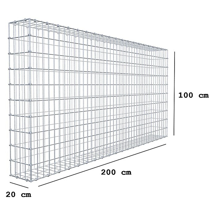 Gabiona Gabione (200 x 20 x 100 cm, Maschenbreite: 5 cm, Maschenhöhe: 10 cm) | BAUHAUS