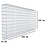 Gabiona Gabione (200 x 20 x 100 cm, Maschenbreite: 5 cm, Maschenhöhe: 10 cm) | BAUHAUS