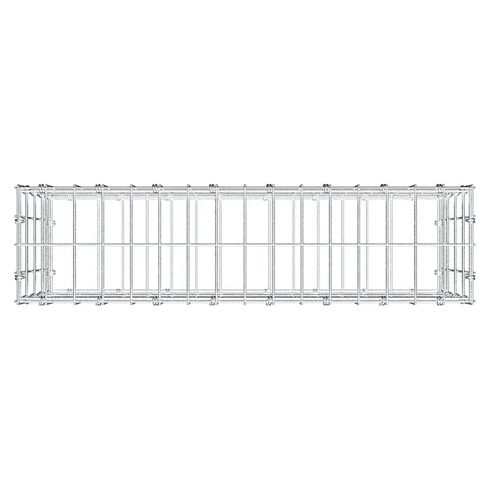 Gabiona Gabione - 80 x 20 x 40 cm, Maschenbreite: 5 cm, Maschenhöhe: 10 cm - Draufsicht eines Kabelkanals aus Metalldraht, der zur Kabelorganisation und -führung in IT-Umgebungen dient.