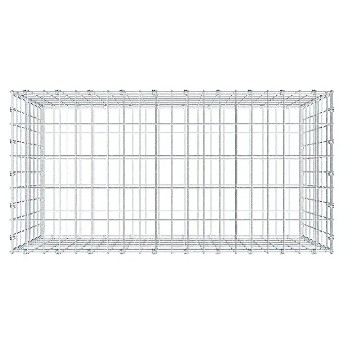 Gabiona Gabione - 100 x 50 x 70 cm, Maschenbreite: 5 cm, Maschenhöhe: 10 cm - Draufsicht auf einen Gabionenkorb aus verzinktem Draht. Ideal für Gartengestaltung und als Stützmauer. Robust und langlebig.