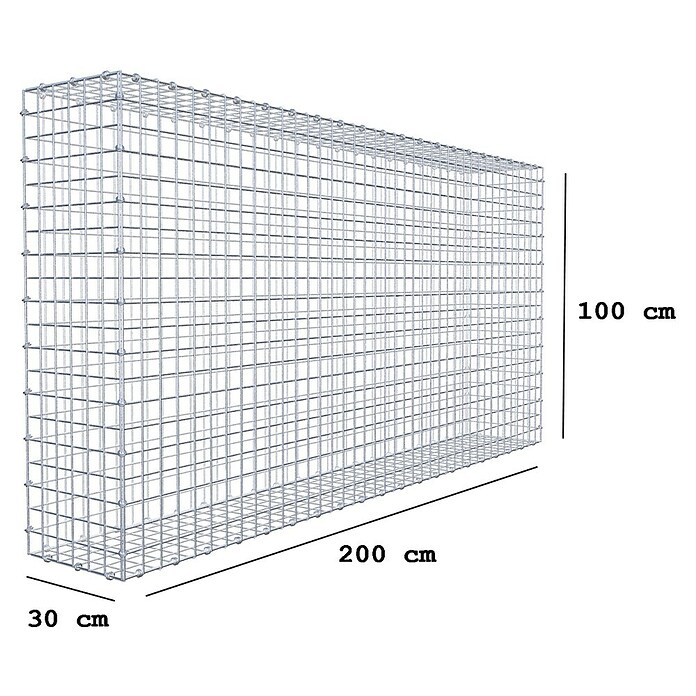 Gabiona Gabione (200 x 30 x 100 cm, Maschenbreite: 5 cm, Maschenhöhe: 5 cm) | BAUHAUS
