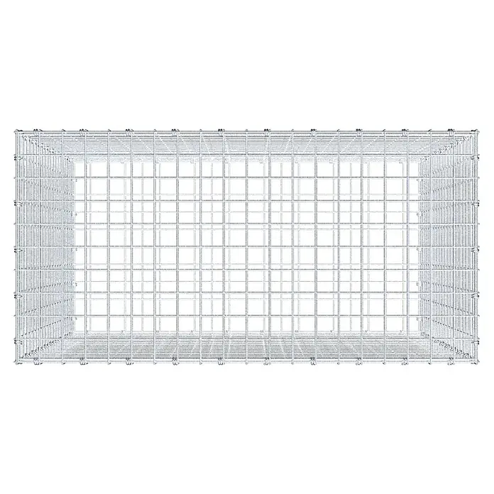 Gabiona Gabione - 100 x 50 x 100 cm, Maschenbreite: 5 cm, Maschenhöhe: 5 cm - Nahaufnahme eines Gabionenkorbs, der Stabilität und vielseitige Gestaltungsmöglichkeiten für Landschaftsbau und Bauprojekte bietet.