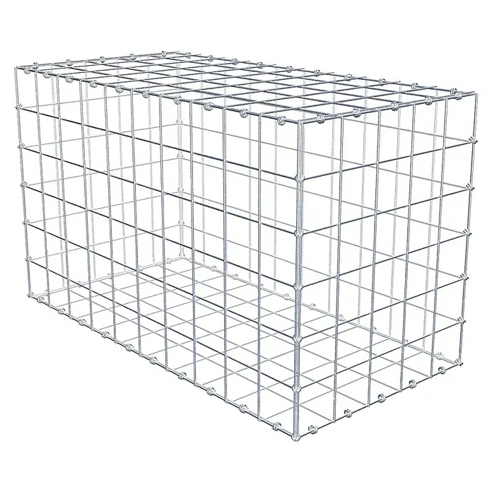 Gabiona Gabione - 100 x 50 x 60 cm, Maschenbreite: 10 cm, Maschenhöhe: 10 cm - Drahtgitterbox: Eine robuste und vielseitige Lösung für den Garten- und Landschaftsbau, ideal für Stützmauern oder dekorative Elemente.