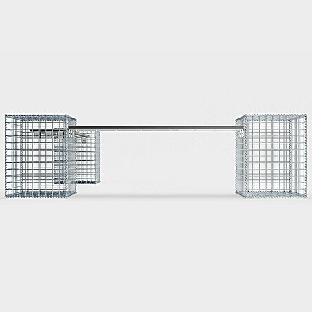 Gabiona Gabionenbank 3er (205 x 40 x 60 cm, Maschenbreite: 5 cm)