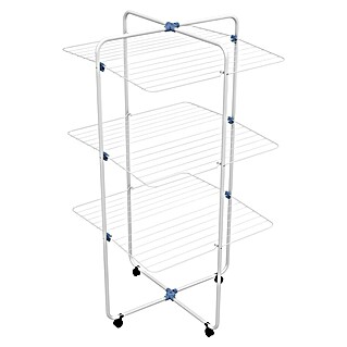 Gimi Turm-Wäscheständer VIP 3 (Länge Wäscheleine: 30 m, L x B x H: 69 x 69 x 130 cm, Weiß/Blau)