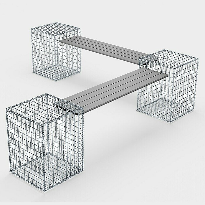 Gabiona Gabionenbank 3er (205 x 40 x 60 cm, Maschenbreite: 5 cm) | BAUHAUS