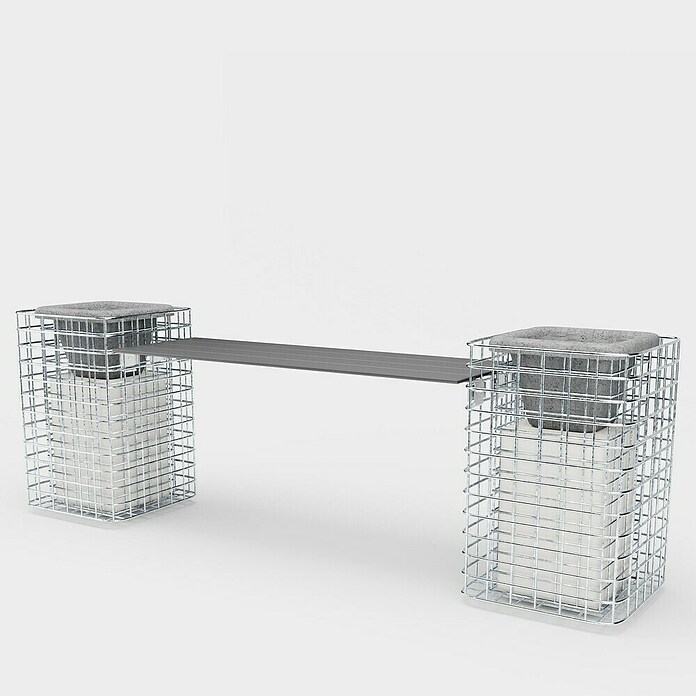 Gabiona Gabionenbank (200 x 42 x 62 cm, Maschenbreite: 5 cm, Maschenhöhe: 5 cm) | BAUHAUS