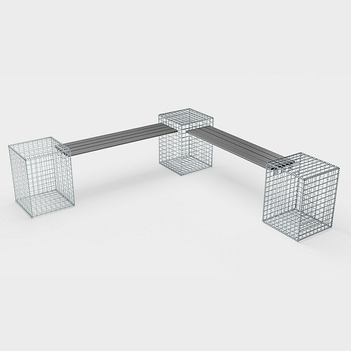 Gabiona Gabionenbank 3er (205 x 40 x 60 cm, Maschenbreite: 5 cm) | BAUHAUS
