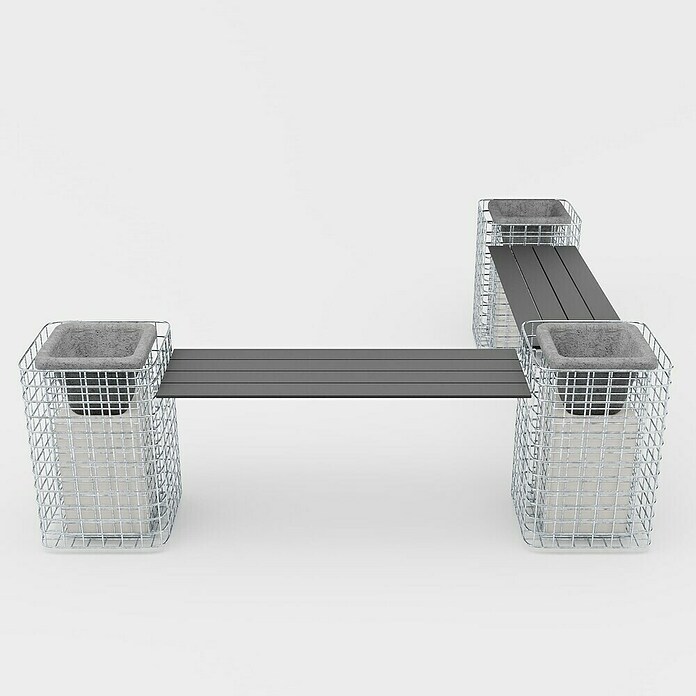 Gabiona Gabionenbank 3er (200 x 42 x 62 cm, Maschenbreite: 5 cm, Maschenhöhe: 5 cm) | BAUHAUS